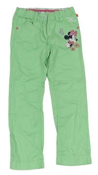 Zelené plátěné kalhoty s Minnie zn. C&A