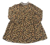 Hnědé lehké šaty s leopardím vzorem Next