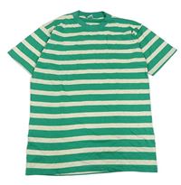 Zeleno-béžové pruhované tričko 