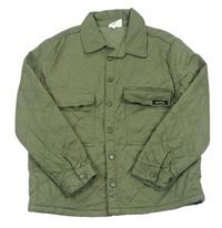 Khaki prošívaná košilová lehce zateplená bunda Topolino