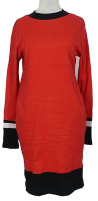 Dámské červeno-černé žebrované šaty s pruhy Next 