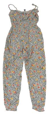 Béžový vzorovaný kalhotový overal s květy Primark