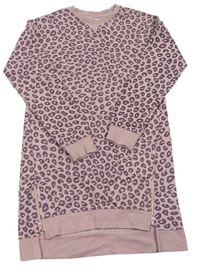 Růžové teplákové šaty s leopardím vzorem M&Co.