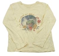 Smetanové triko s potiskem s kytičkami Primark