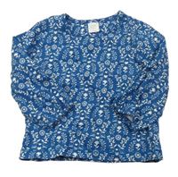 Modré triko s kytičkami Miniclub