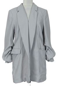 Dámský šedý kabátový cardigán s nařasenými rukávy M&S