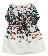 Bílé šaty s motýlky