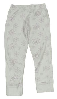Bílé pyžamové kalhoty s vločkami - Frozen Disney