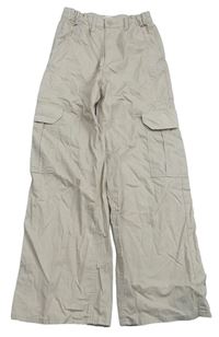Béžové plátěné cargo kalhoty H&M