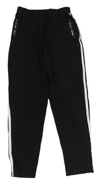 Černé kalhoty s proužky Adidas