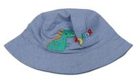 Světlemodrý melírovaný plátěný klobouk s dinosaurem George