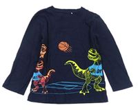 Tmavomodré triko s dinosaury Topolino