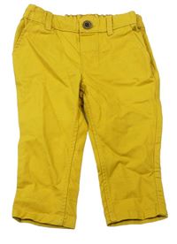 Žluté plátěné chino kalhoty H&M