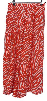Dámské červeno-bílé vzorované culottes kalhoty New Look 
