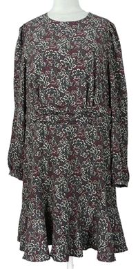 Dámské šedo-vínové vzorované šaty zn. H&M