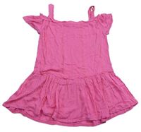 Růžové proužkované šaty s volnými rameny Monsoon 