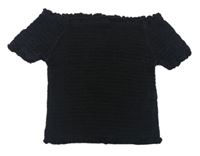 Černé žabičkované crop tričko Primark