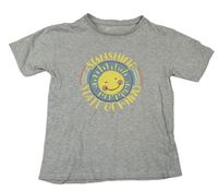 Šedé melírované tričko se sluncem Mountain Warehouse