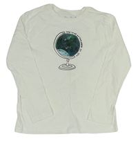 Smetanové triko s globusem  Zara