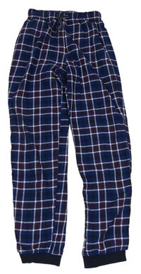 Tmavomodro-bílo-červené kostkované pyžamové kalhoty Pepperts