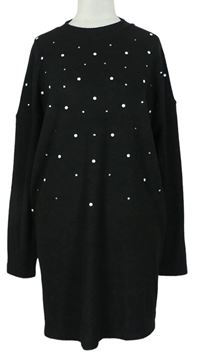 Dámské černé svetrové šaty s cvočky F&F