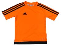 Neonově oranžovo-černé funkční sportovní tričko zn. Adidas