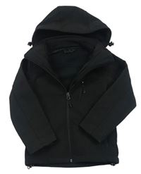 Černá softshellová bunda s kapucí  