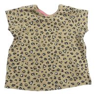 Béžové tričko s leopardím vzorem Ergee
