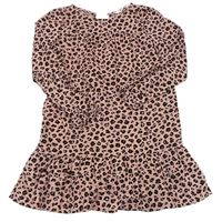 Starorůžové manšestrové šaty s leopardím vzorem zn. H&M