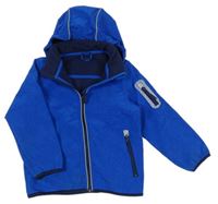 Cobaltově modrá melírovaná softshellová bunda s odepínací kapucí Kiki&Koko