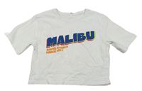 Bílé crop tričko s nápisem Matalan
