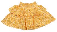 Oranžovo-bílá vzorovaná lehká vrstvená sukně F&F