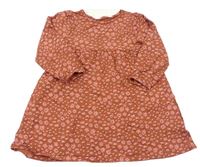 Rezavé květinové bavlněné šaty zn. H&M