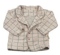 Světlerůžovo-šedý kostkovaný teplákový kabátek 