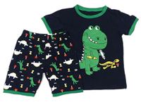 Tmavomodré pyžamo s dinosaury