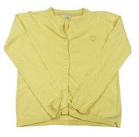 Žlutý propínací svetr se srdíčkem Vertbaudet