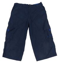 Tmavomodré cargo capri šusťákové outdoorové kalhoty zn. mountainlife