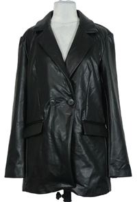 Dámský černý koženkový kabát Only 