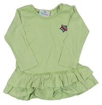 Zelené bavlněné šaty s hvězdičkou Topomini
