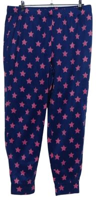 Dámské modré hvězdičkované fleecové pyžamové kalhoty 