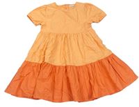 Lososovo-oranžové plátěné šaty Matalan