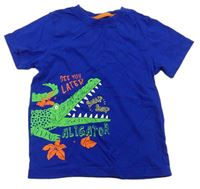 Tmavomodré tričko s krokodýlem Primark