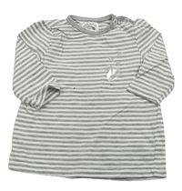 Bílo-šedé pruhované triko se srdíčky Ergee