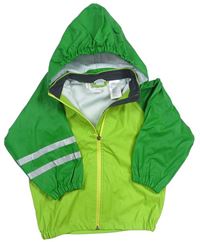 Zeleno-tmavozelená nepromokavá bunda s odepínací kapucí zn. H&M