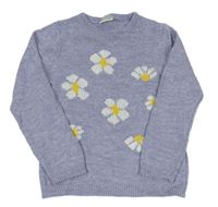 Lila svetr s květy 