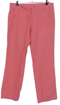 Dámské růžové lněné kalhoty Next vel. 14L