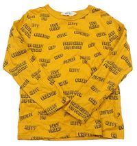 Žluté triko s nápisy H&M