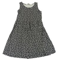 Černo-bílé květované bavlněné šaty zn. H&M