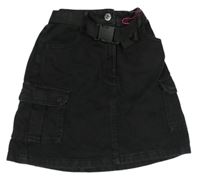 Černá cargo riflová sukně s páskem zn. Candy Couture