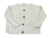 Bílý lehký žebrovaný propínací svetr zn. H&M
